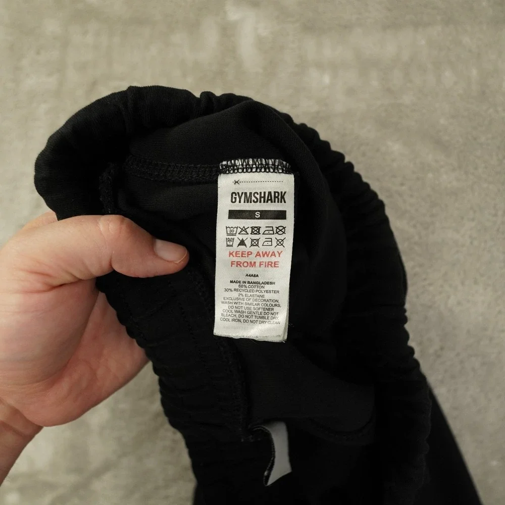 Gymshark Straight Leg Ankle Zip‎ Knit Sweatpants Men's Small Black Gym Training